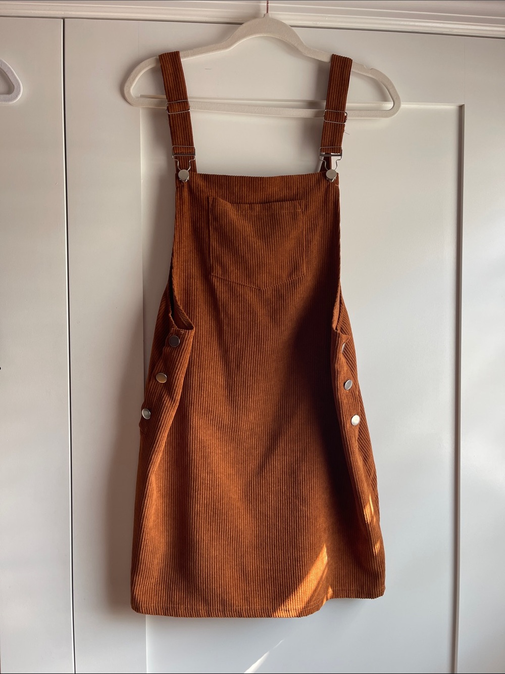 Girls' Corduroy Pinafore Dress in Rust